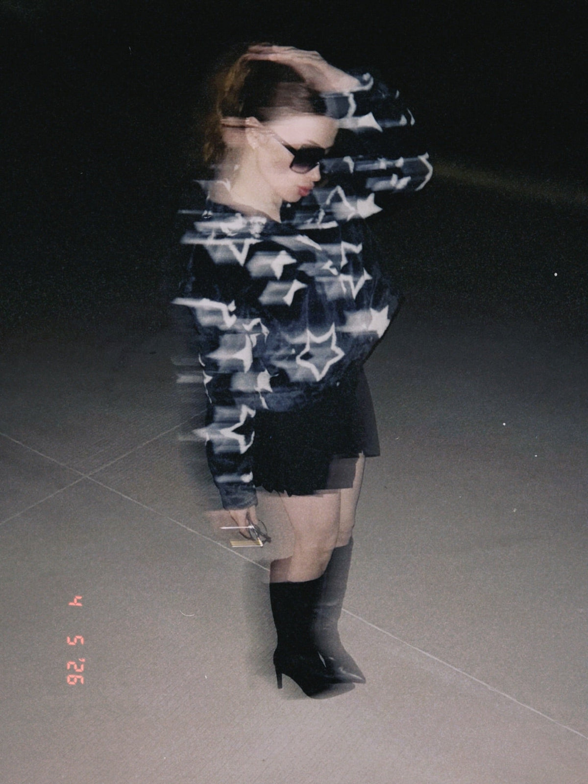Stars Align Faux Fur Jacket - Black/combo