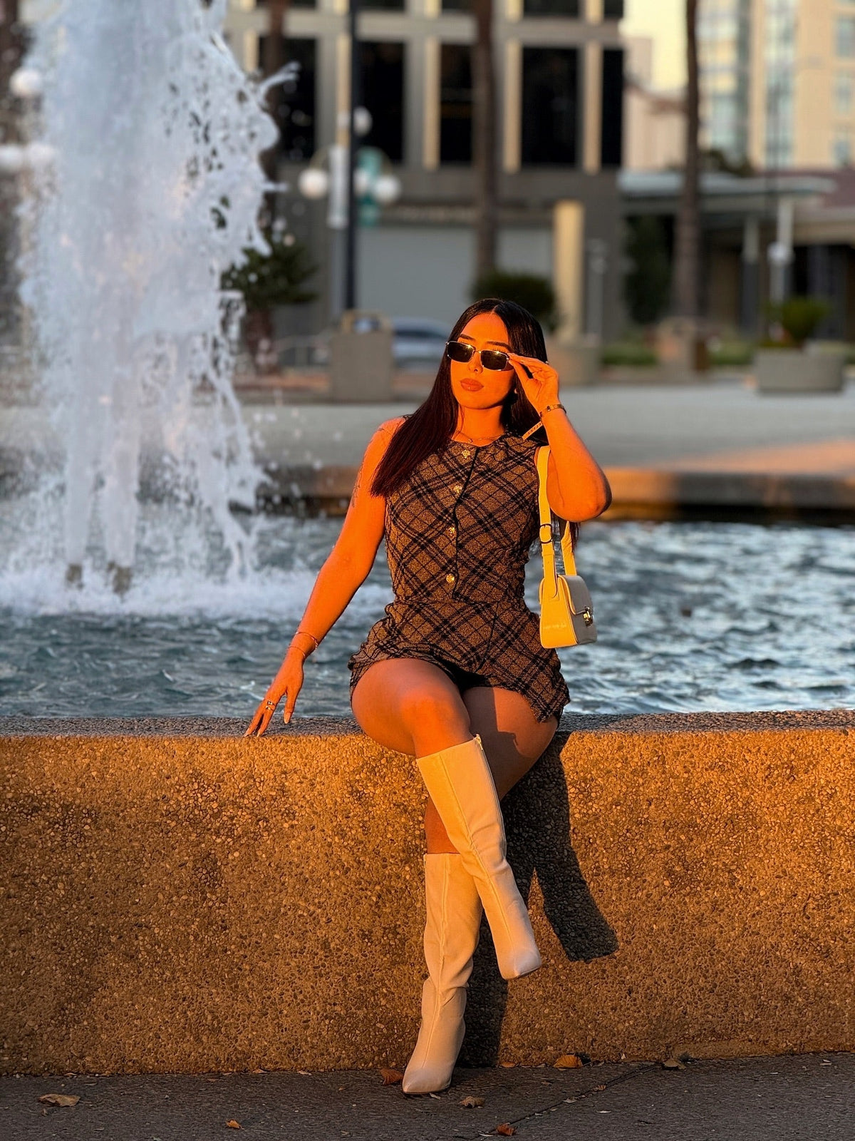 Heard About Me Plaid Skort Set - Black/combo