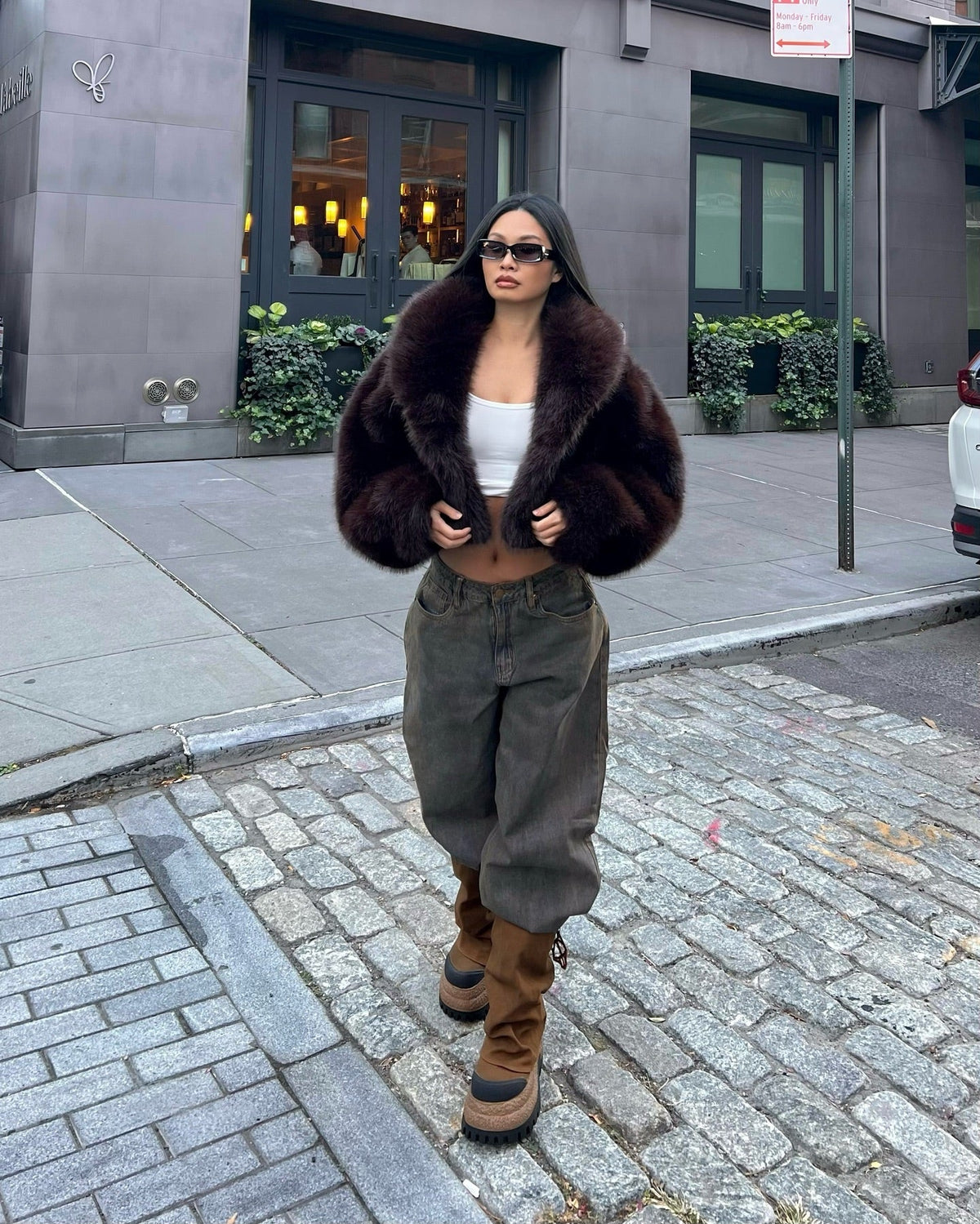 That's Luxe Faux Fur Coat - Chocolate