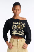 Eastside Fleece Off Shoulder Sweatshirt - Black